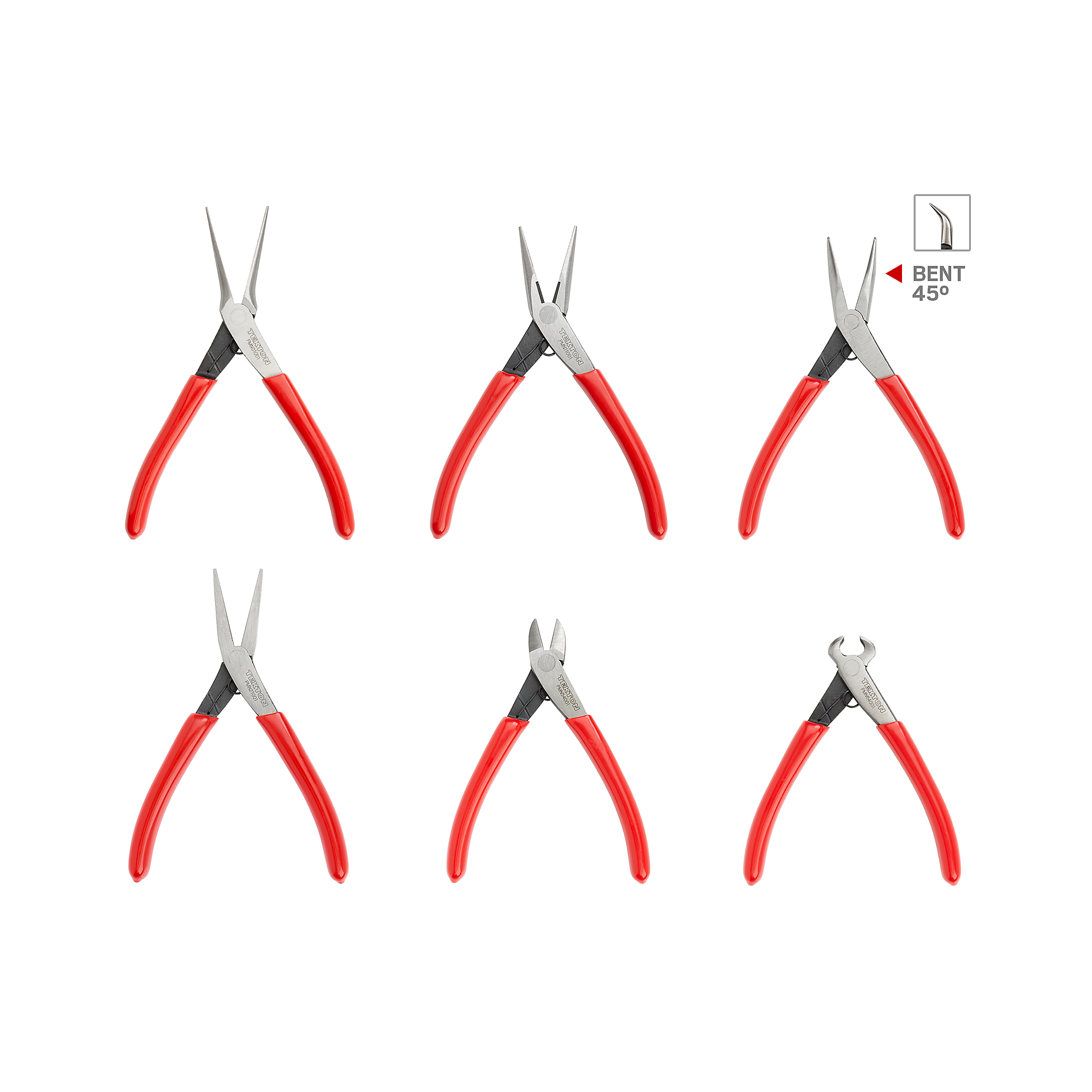 TEKTON Mini Pliers Set, 6-Piece (Needle Nose, Long Nose, Flat Nose, Cutting) | PMN99906